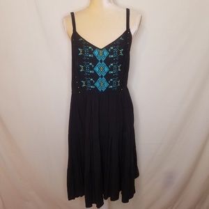 NWT Torrid size 1 black with blue embroidery dress